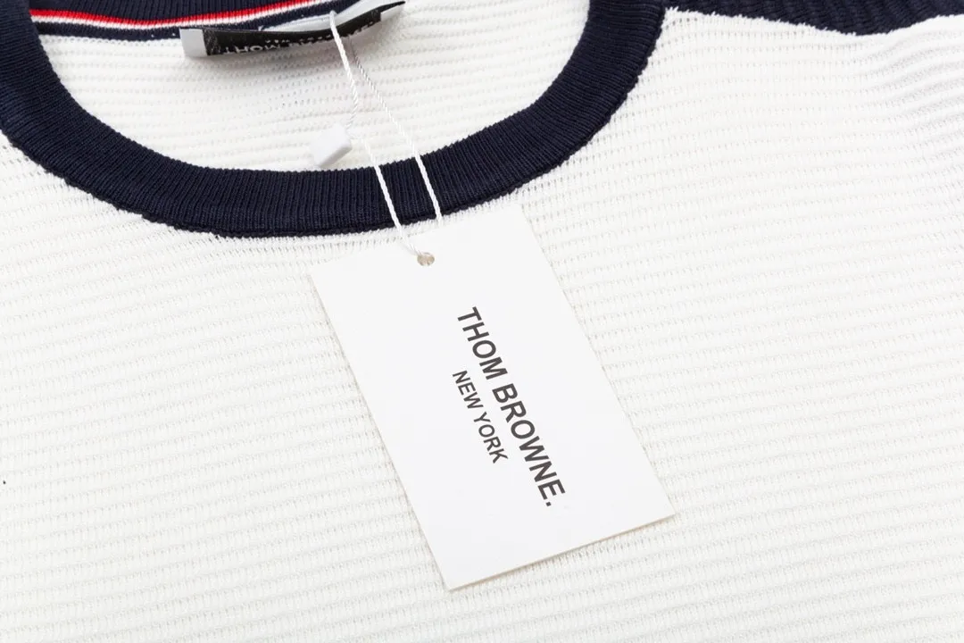 Thom Browne ➡️ POLO ， Retro Same Style Versatile : White Size：M-2XL